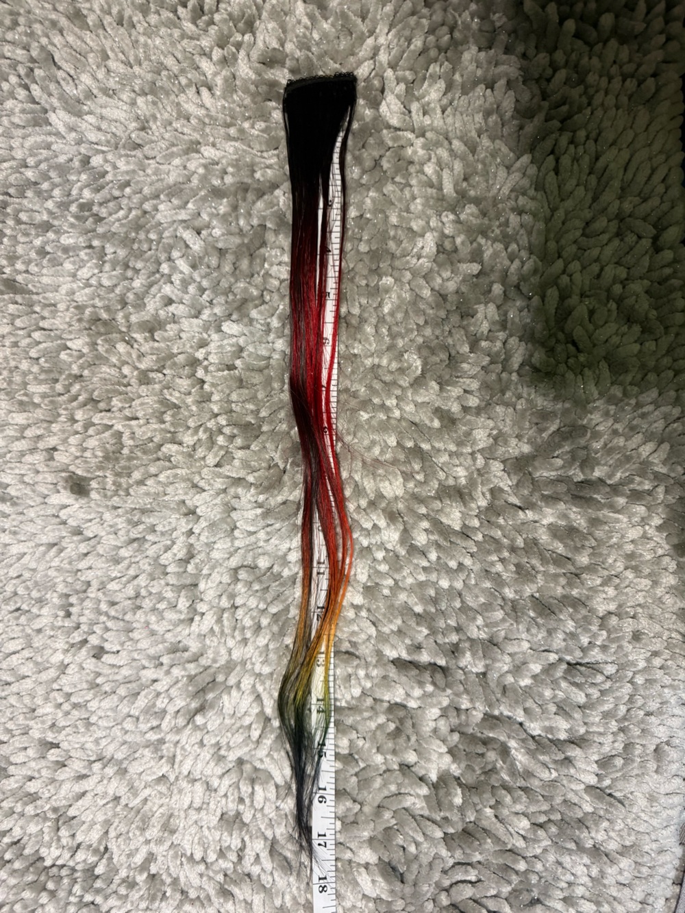 Multi-Tone Red Ombre Clip-In Hair Extensions with Yellow & Orange Accents - Picture 2 of 6